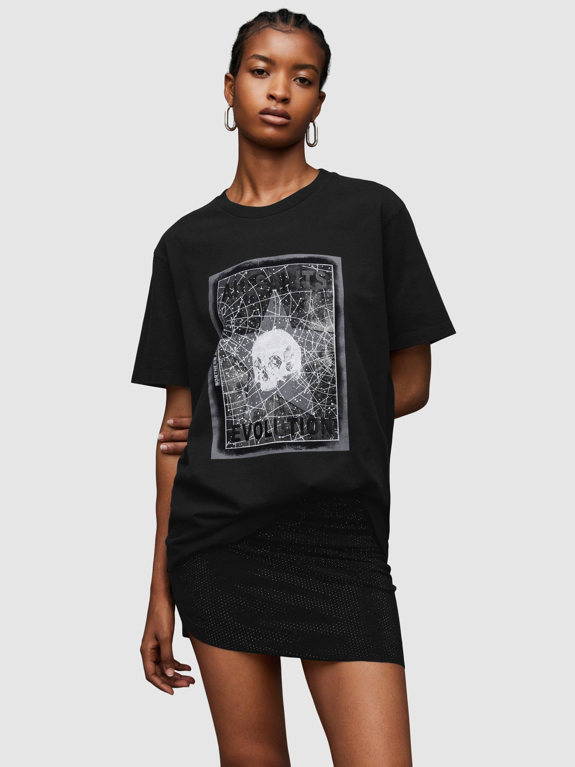 AllSaints Polestar Boyfriend T-Shirt, Black
