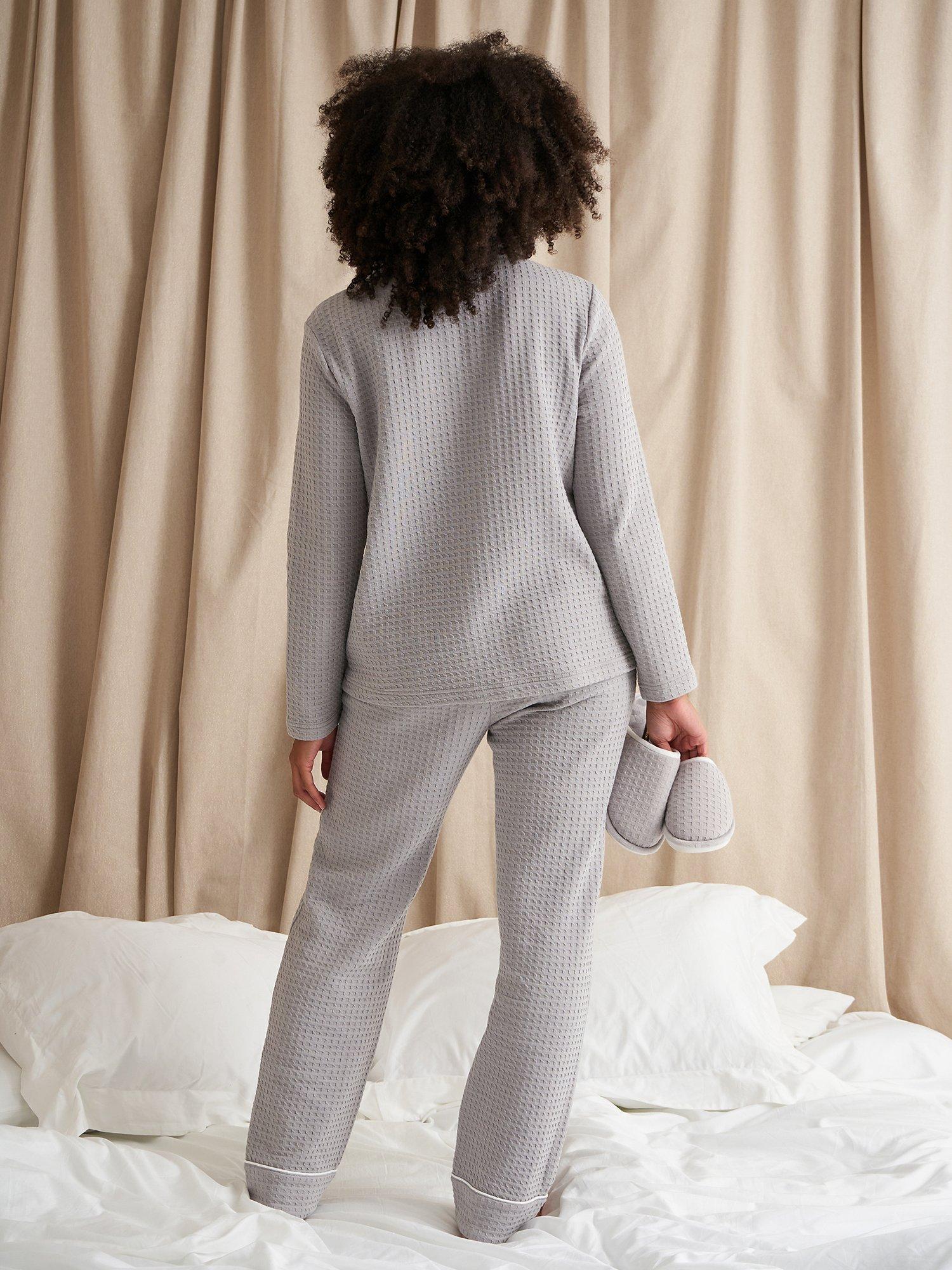 Pretty You London Luxury Suite Long Sleeve Waffle Pyjamas
