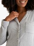 Pretty You London Piping Trim Bamboo Pyjamas, Grey Marl