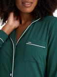 Pretty You London Piping Trim Bamboo Pyjamas, Green