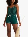 Pretty You London Bamboo Cami Short Pyjama Set, Green