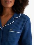 Pretty You London Luxury Suite Long Sleeve Waffle Pyjamas, Marine Blue