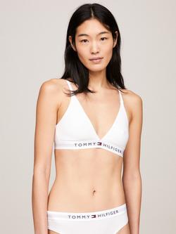 Tommy Hilfiger Logo Underband Triangle Bra, White