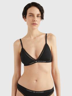Tommy Hilfiger Lace Trim Triangle Bra, Black, Black