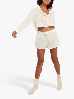 Nudea Organic Cotton Cropped Night Shirt, White