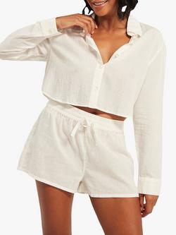 Nudea Organic Cotton Cropped Night Shirt - view 2, White