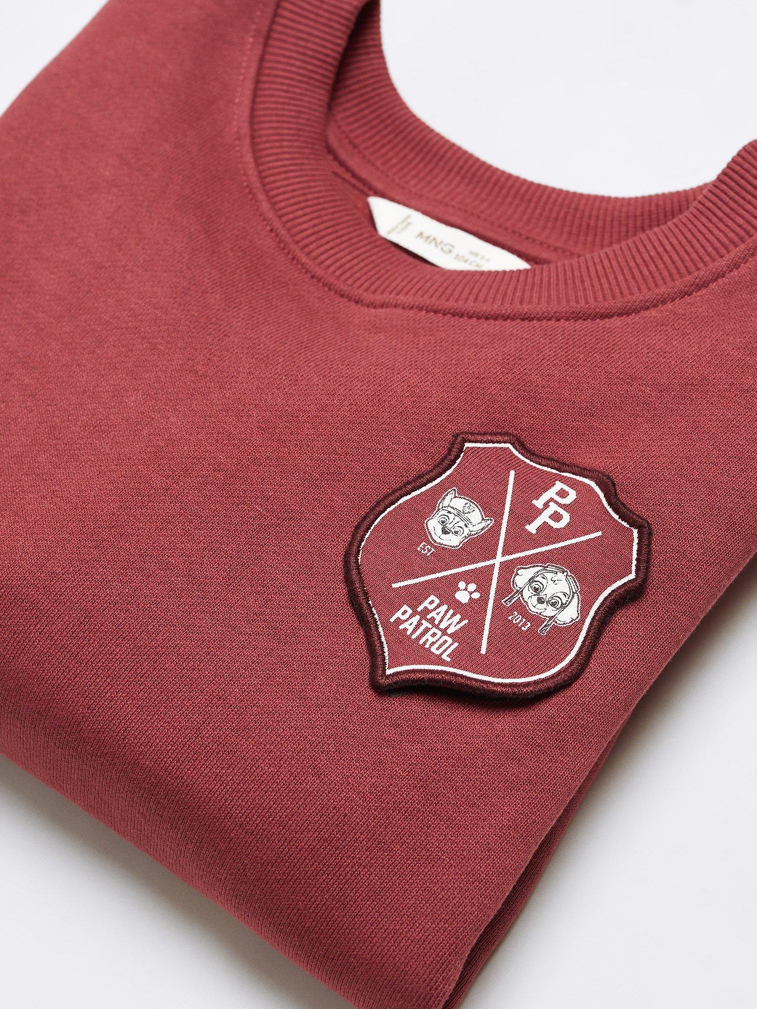 Product image 4 of 5, which shows Mango Kids' Paw Patrol Sweatshirt, Dark Red, 12-18 months