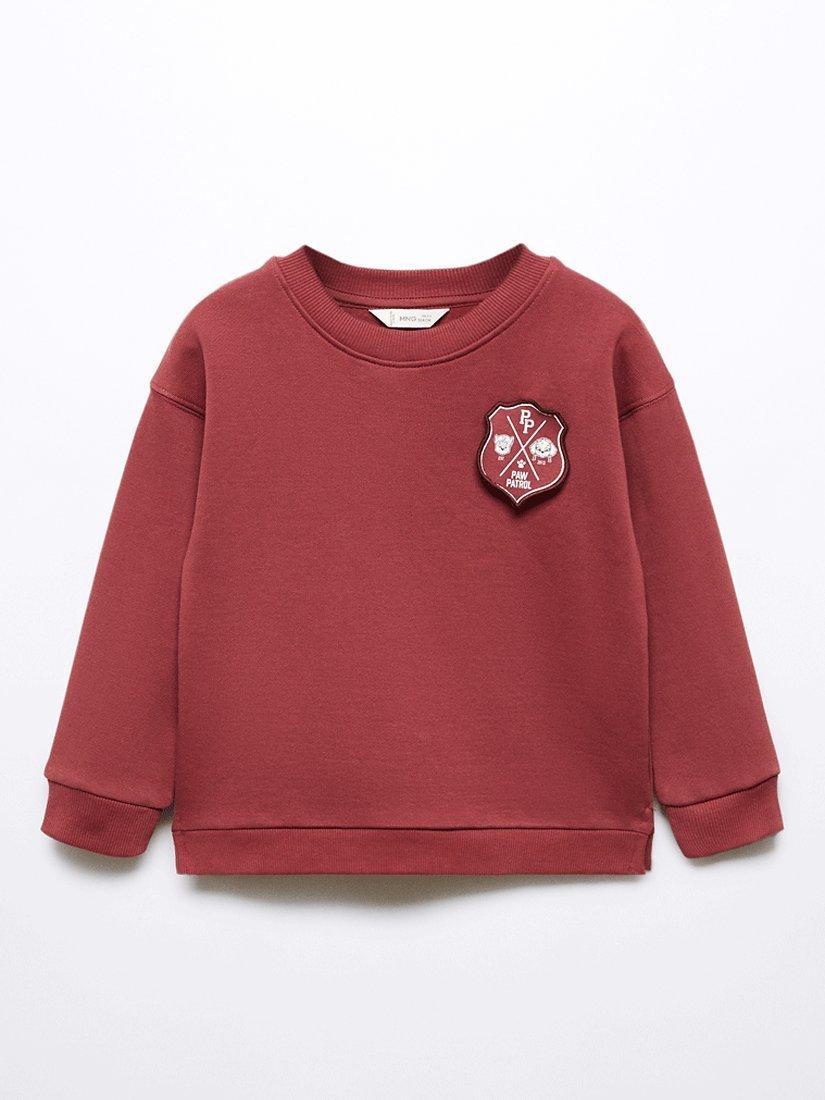 Mango Kids' Paw Patrol Sweatshirt, Dark Red, 12-18 months