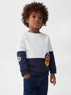 Mango Kids' Paw Patrol Colour Block Jumper, Natural White/Multi, Natural White/Multi