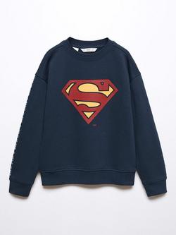 Mango Kids' Superman Jumper, Navy/Multi, Navy/Multi