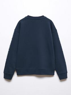 Mango Kids' Superman Jumper, Navy/Multi - view 2, Navy/Multi