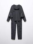 Mango Kids' Bat Pyjama Top & Bottoms Set, Charcoal