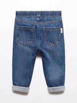 Mango Baby Santi Elastic Waist Jeans, Open Blue - view 2, Open Blue