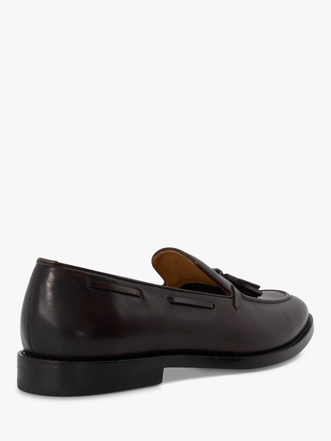 Product image 3 of 5, which shows Dune London Sandders Leather Tassle Loafers, Dark Brown, 6