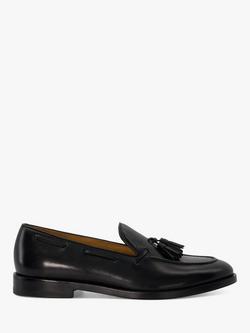 Dune London Sandders Premium Leather Sole Tassel Loafers, Black