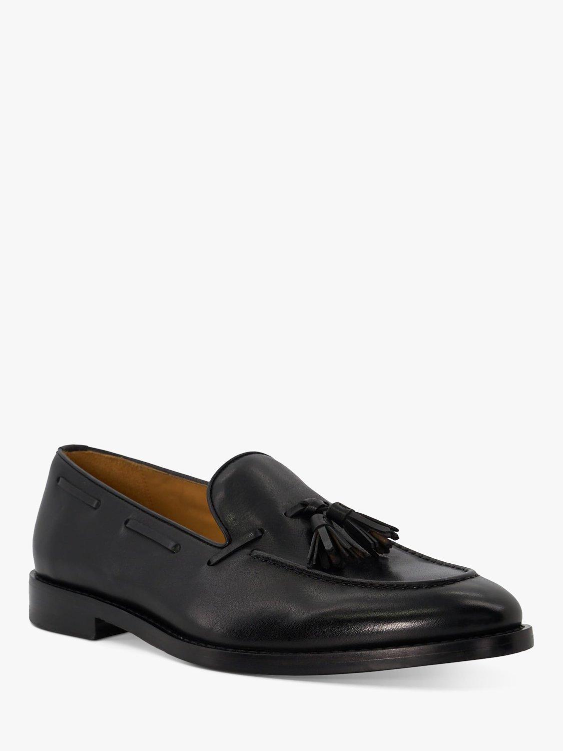 Product image 2 of 4, which shows Dune London Sandders Leather Tassle Loafers, Black, 6