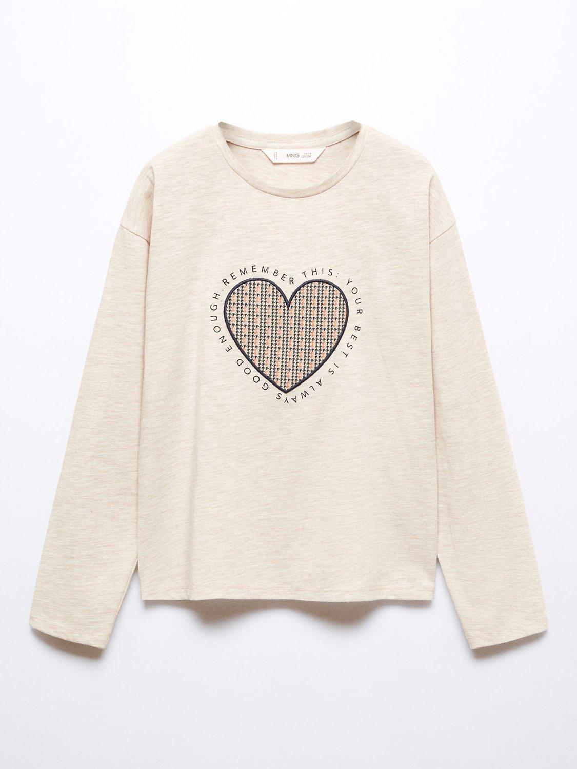 Mango Kids' Cora Cotton Blend Top, Pastel Brown