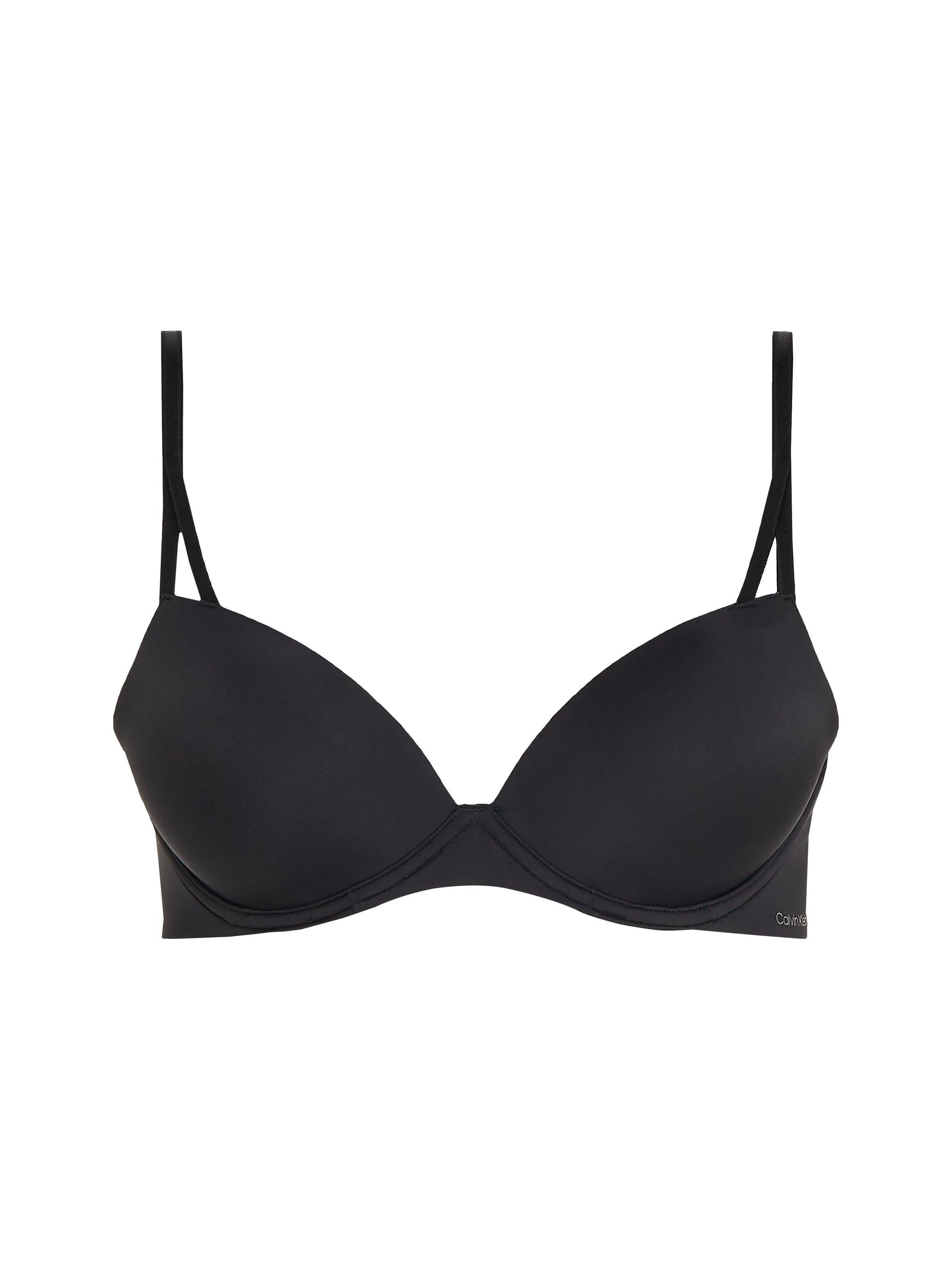 Product image 4 of 4, which shows Calvin Klein Seductive Comfort Lift Wire Free Demi Bra, Black, 30C