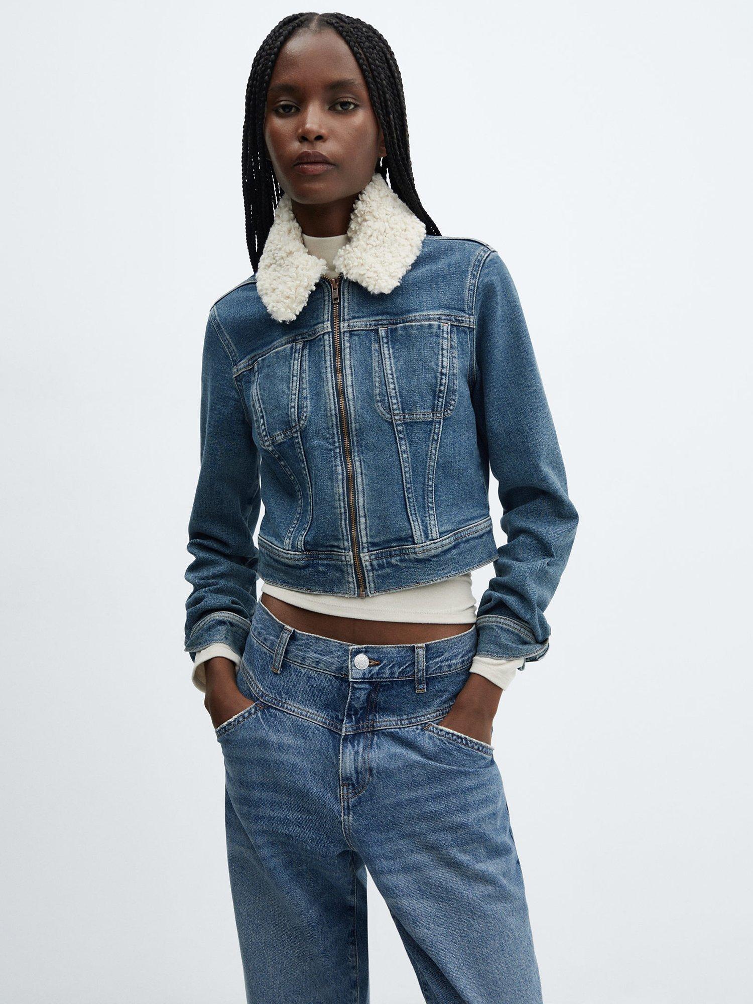 Mango Gio Denim Jacket, Blue