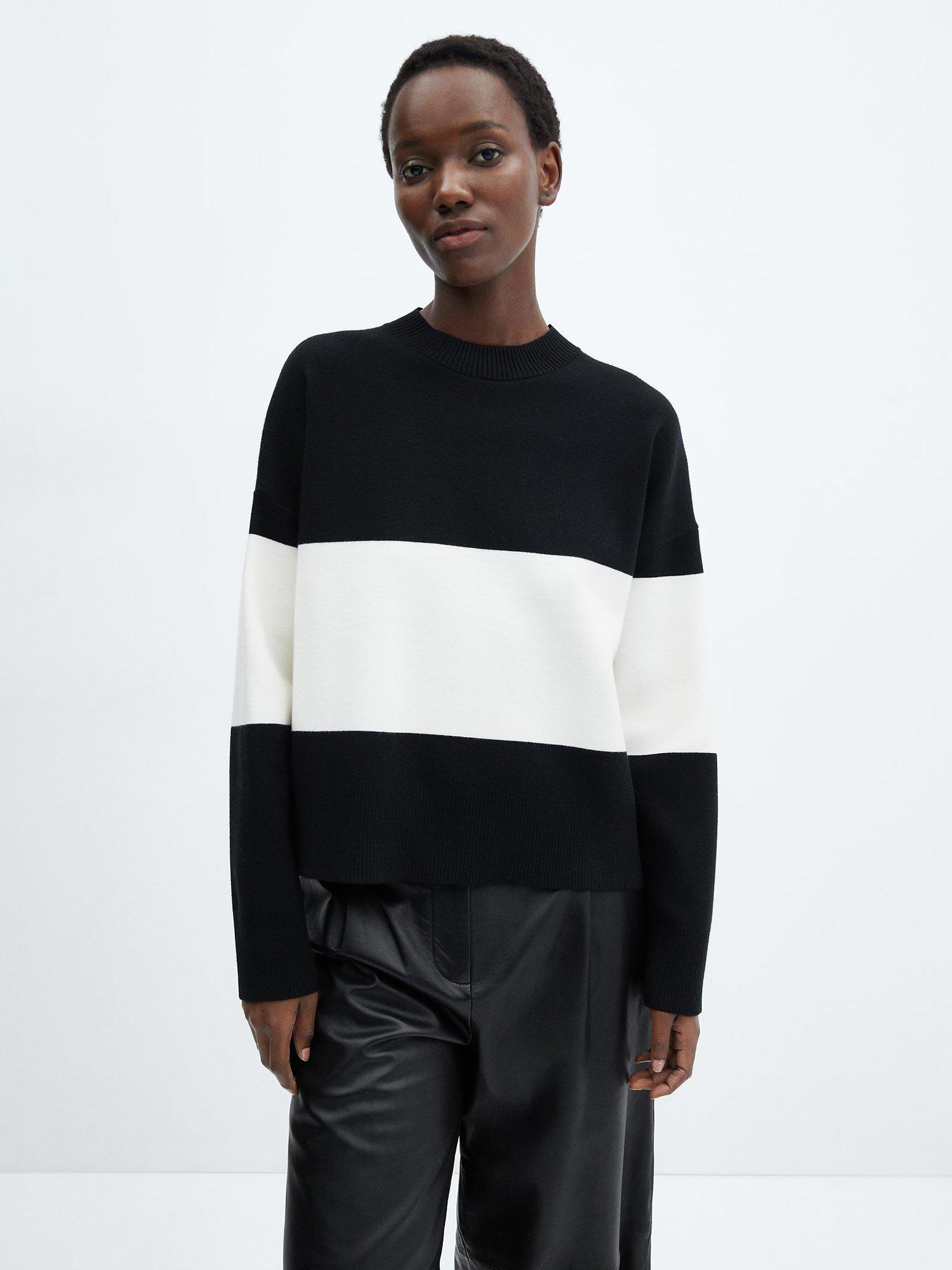 Mango Stripe Jumper, Black