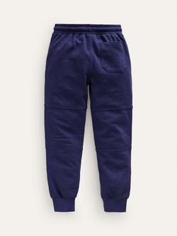 Mini Boden Kids' Warrior Rainbow Stripe Reinforced Knee Joggers, Twilight Blue - view 2, Twilight Blue