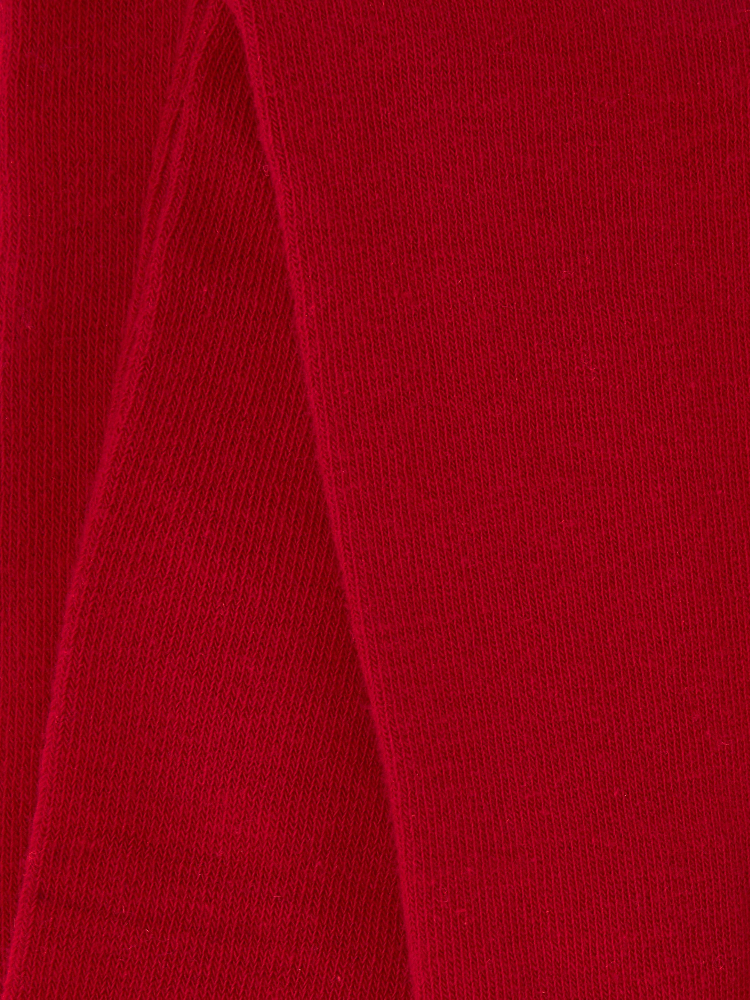 Product image 2 of 2, which shows John Lewis Kids' Cotton Rich Tights, Pack of 3, Red, 2-3 years