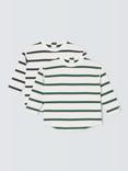 John Lewis Baby Stripe Long Sleeve Tops, Pack of 2, Multi