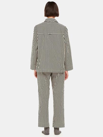 Whistles Cotton Stripe Pyjama Bottoms - view 2, Black/Multi