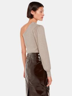 Whistles One Shoulder Rib Knit Jumper, Neutral - view 2, Neutral