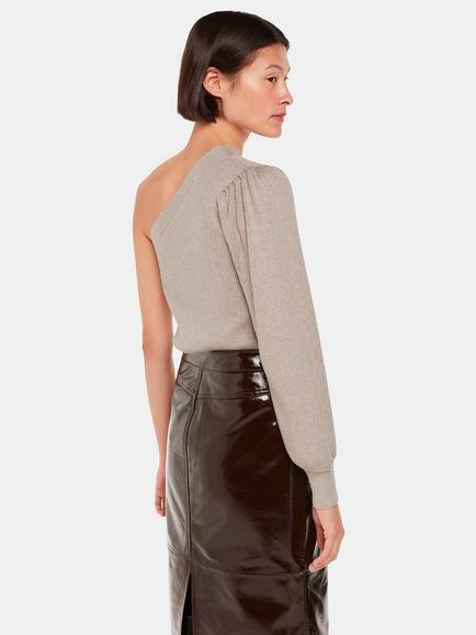 Whistles One Shoulder Rib Knit Jumper, Neutral - view 2, Neutral