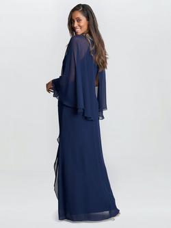 Gina Bacconi Polly Maxi Dress, Navy - view 2, Navy