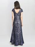 Gina Bacconi Marcia Sequin Gown, Navy/Nude