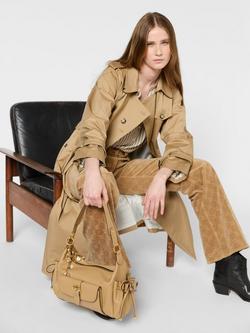 Gerard Darel Serge Double Breasted Cotton Trench Coat, Beige - view 2, Beige