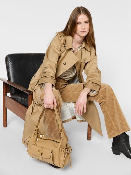 Gerard Darel Serge Double Breasted Cotton Trench Coat, Beige - view 2, Beige