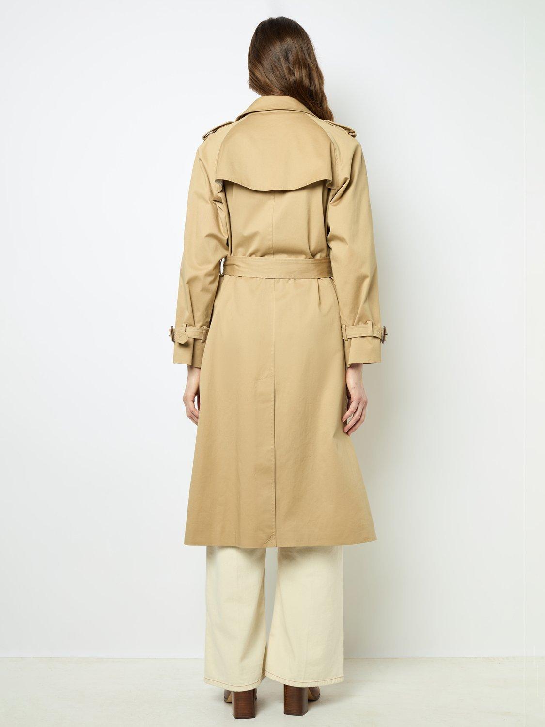 Product image 3 of 5, which shows Gerard Darel Serge Double Breasted Cotton Trench Coat, Beige, 10
