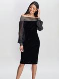 Gina Bacconi Taylor Velvet Off The Shoulder Dress, Black