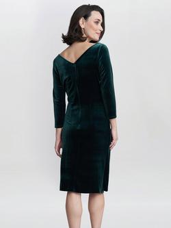 Gina Bacconi Zoe Velvet Wrap Dress - view 2, Green