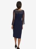 Gina Bacconi Maurine Beaded Dress, Navy/Silver