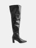 Whistles Inessa Leather Over The Knee Heeled Boots, Black