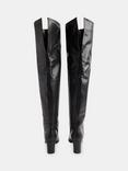 Whistles Inessa Leather Over The Knee Heeled Boots, Black