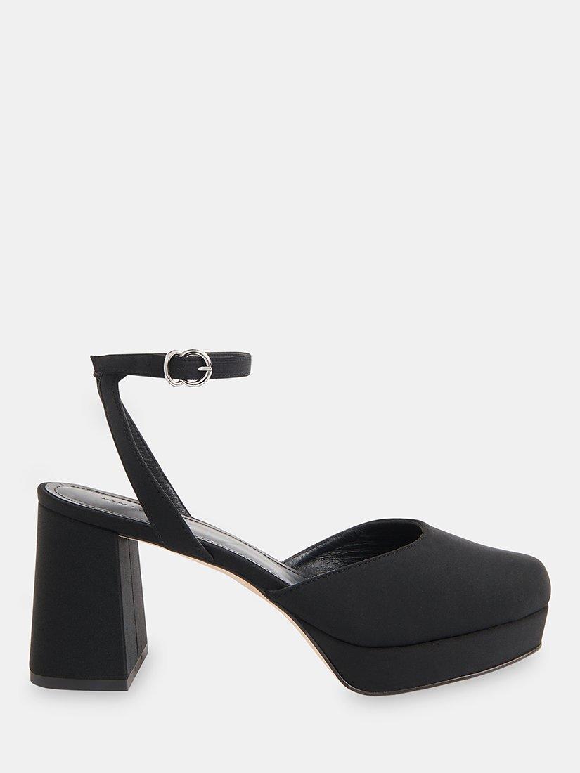 Whistles Estella Satin Platform Shoes, Black