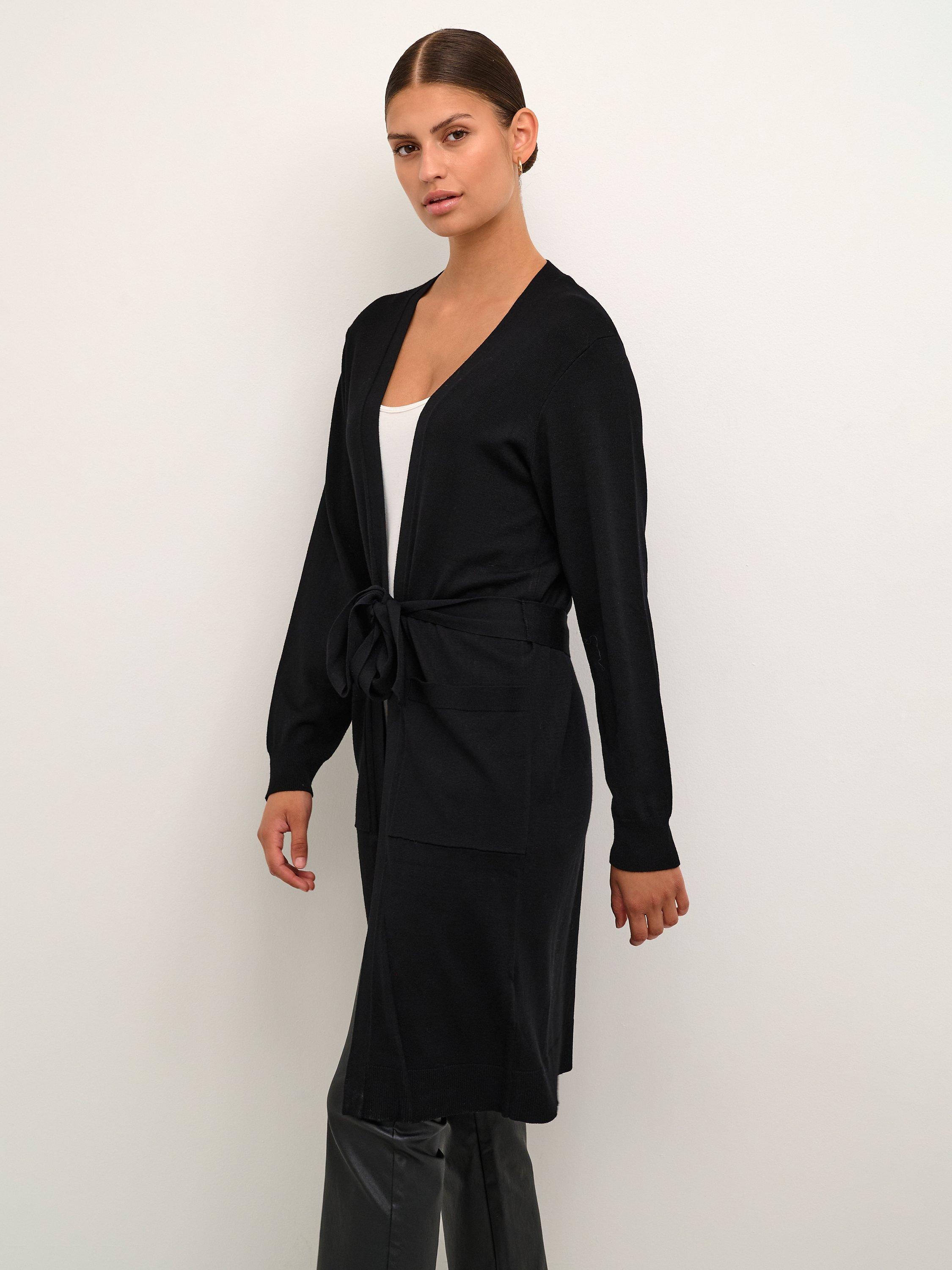 KAFFE Astrid Tie Detail Cardigan, Black