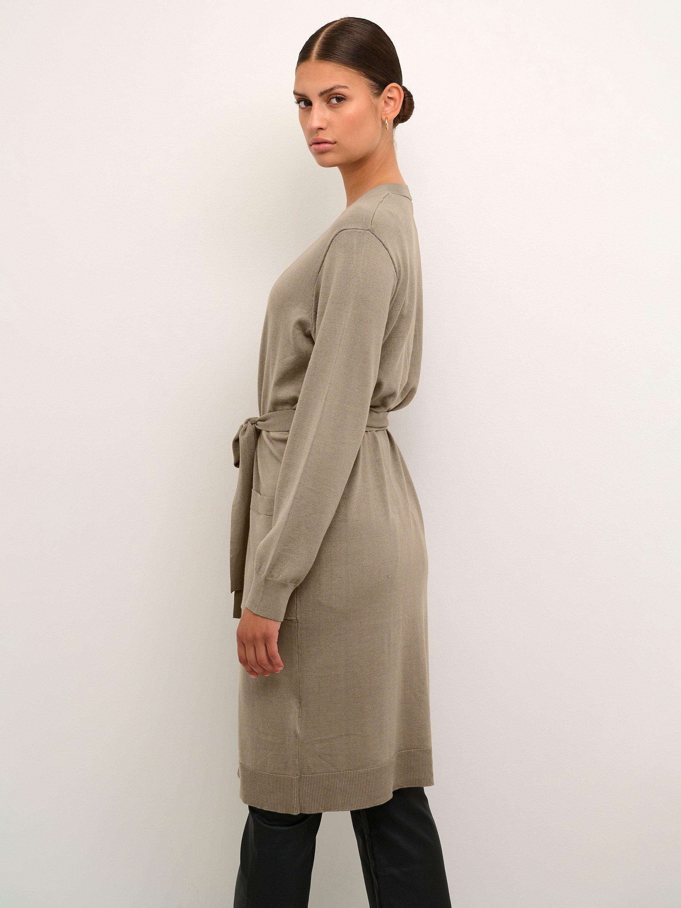 Product image 2 of 6, which shows KAFFE Astrid Tie Detail Cardigan, Brindle, XS