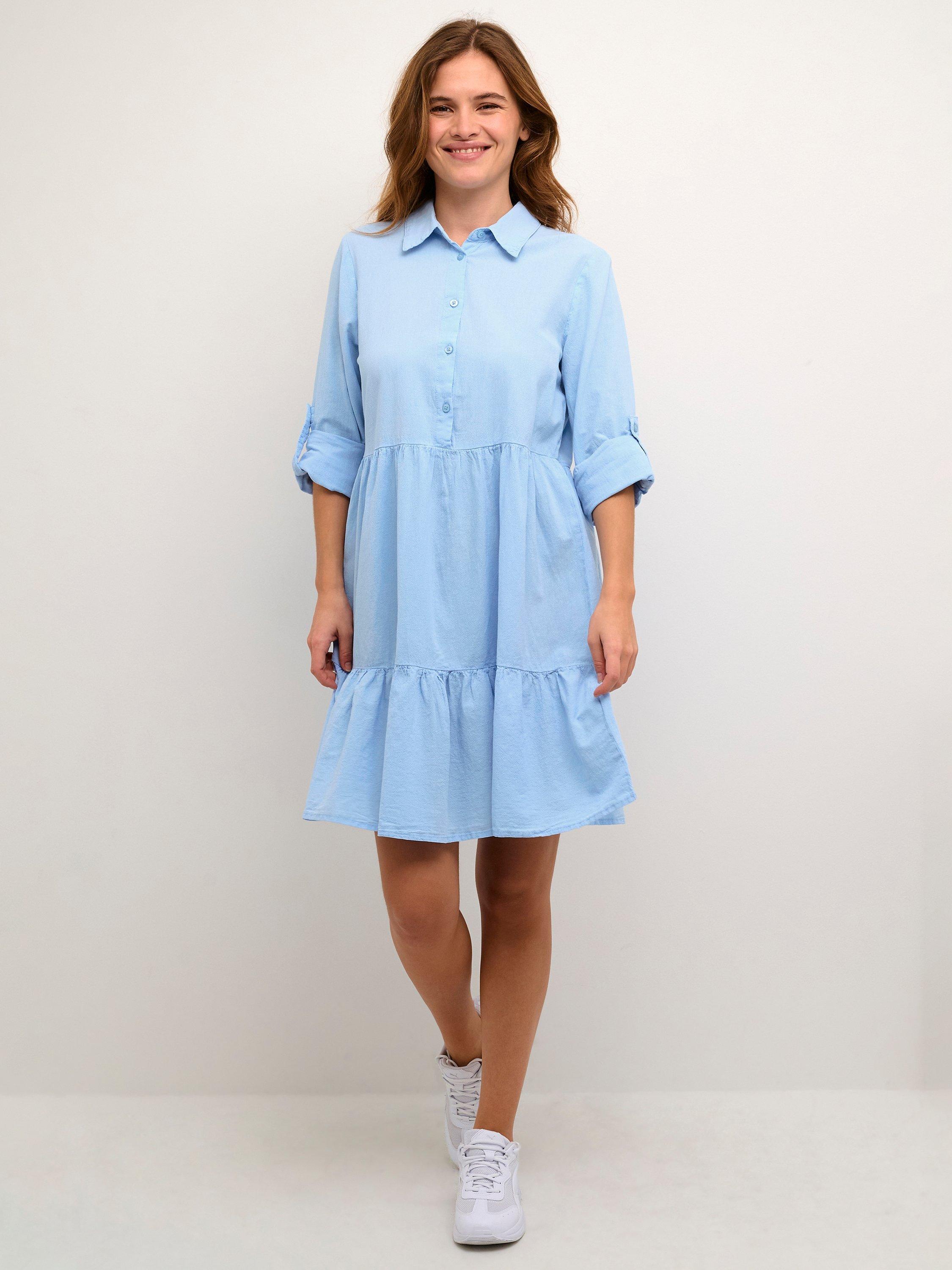 Product image 1 of 4, which shows KAFFE Naya Cotton Shirt Dress, Windsurfer, 12