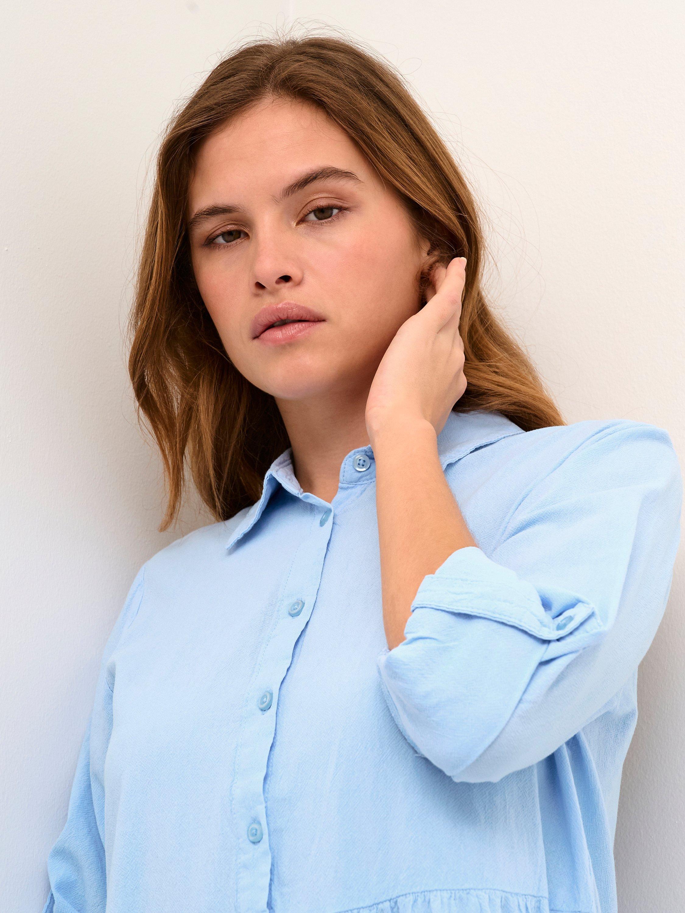 Product image 4 of 4, which shows KAFFE Naya Cotton Shirt Dress, Windsurfer, 12