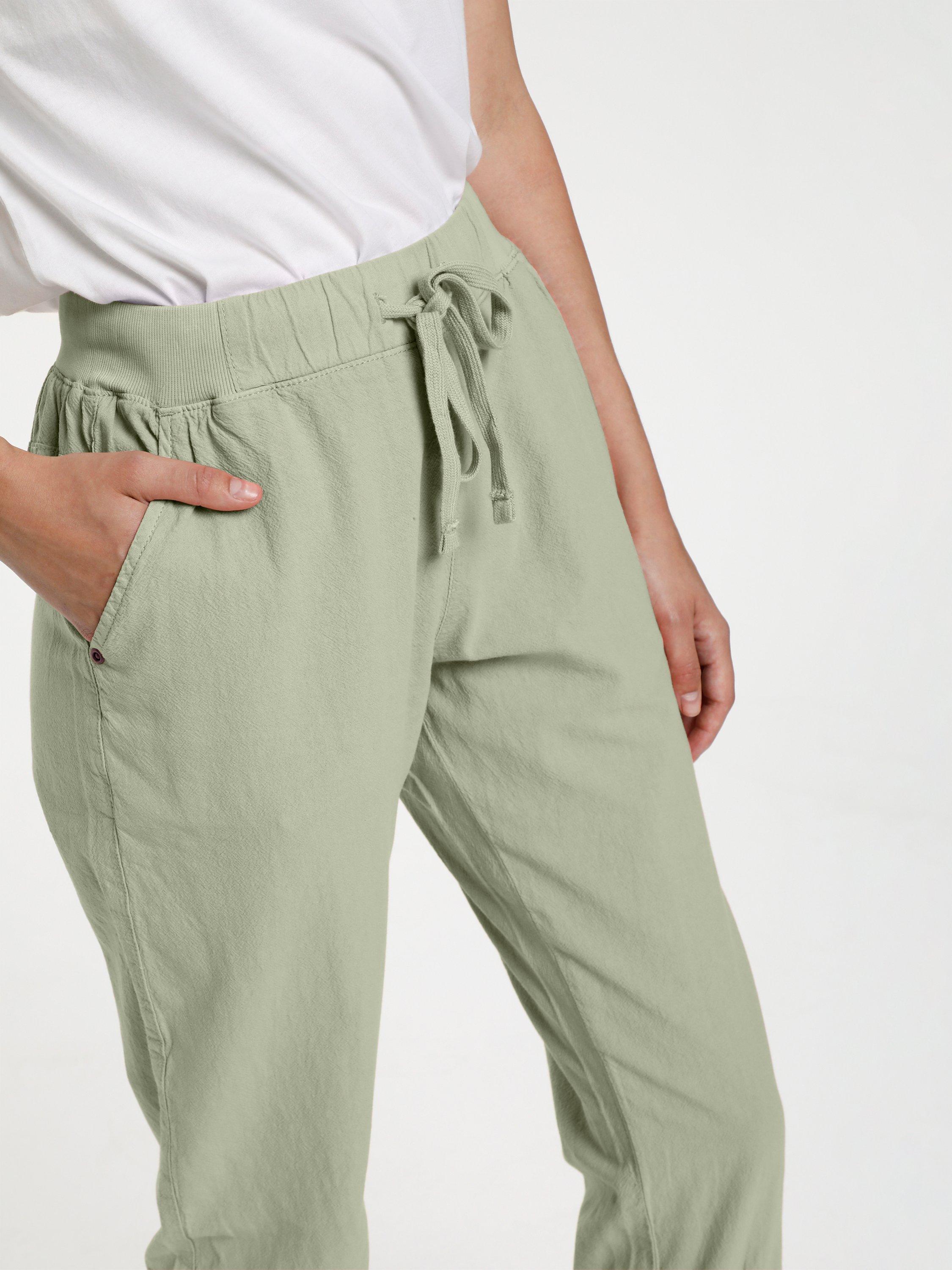 Product image 4 of 4, which shows KAFFE Naya Capri Cropped Tapered Joggers, Seagrass, 14