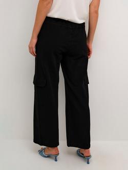 KAFFE Naya Wide Leg Cargo Trousers - view 2, Black Deep