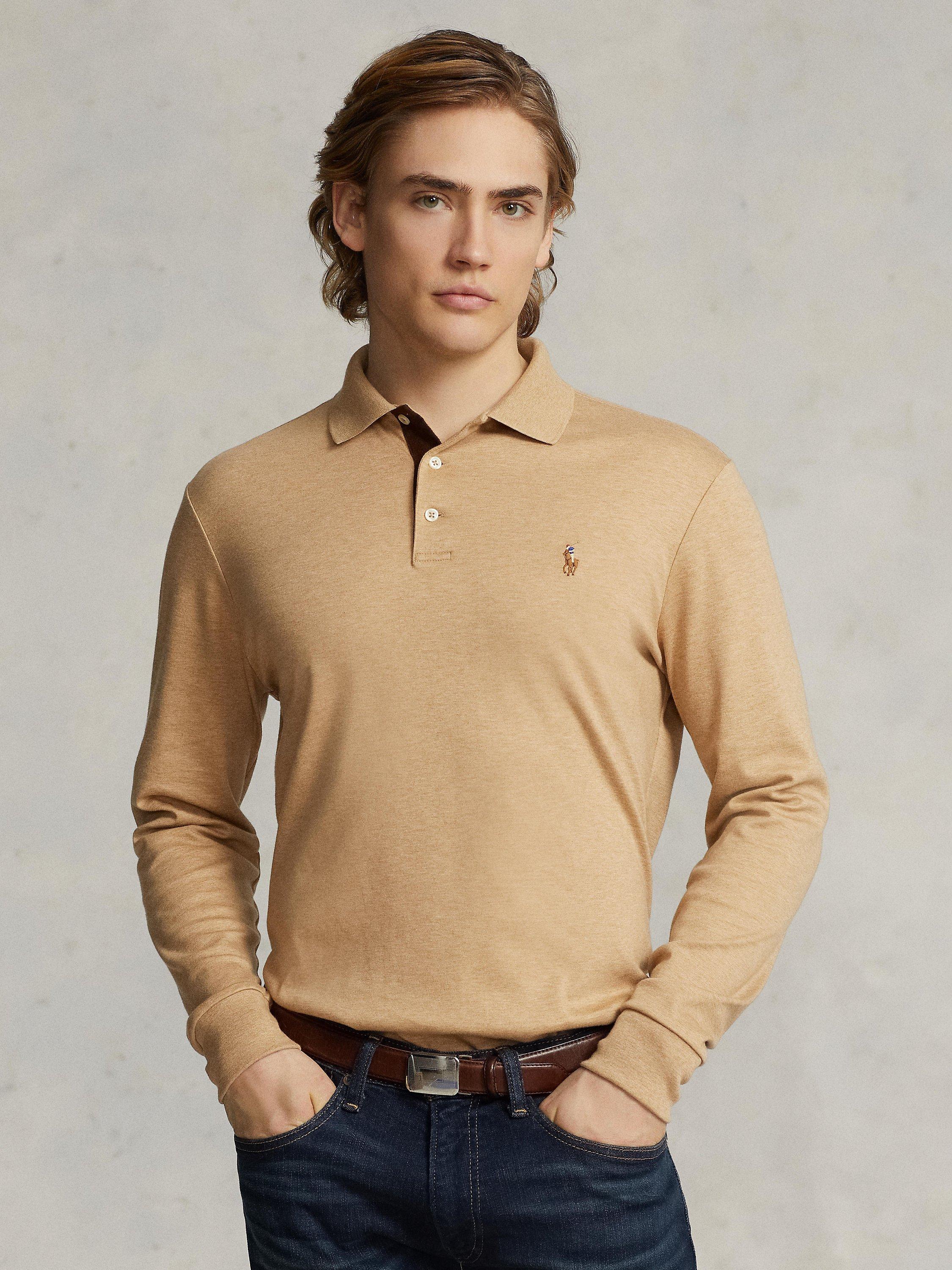 Polo Ralph Lauren Slim Fit Soft Cotton Polo Shirt, Camel, S