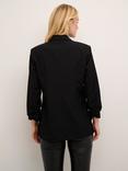 KAFFE Anni 3/4 Sleeve Notch Lapel Blazer, Black