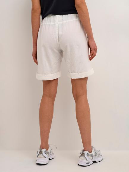 KAFFE Naya Elastic Waist Cotton Shorts - view 2, Chalk